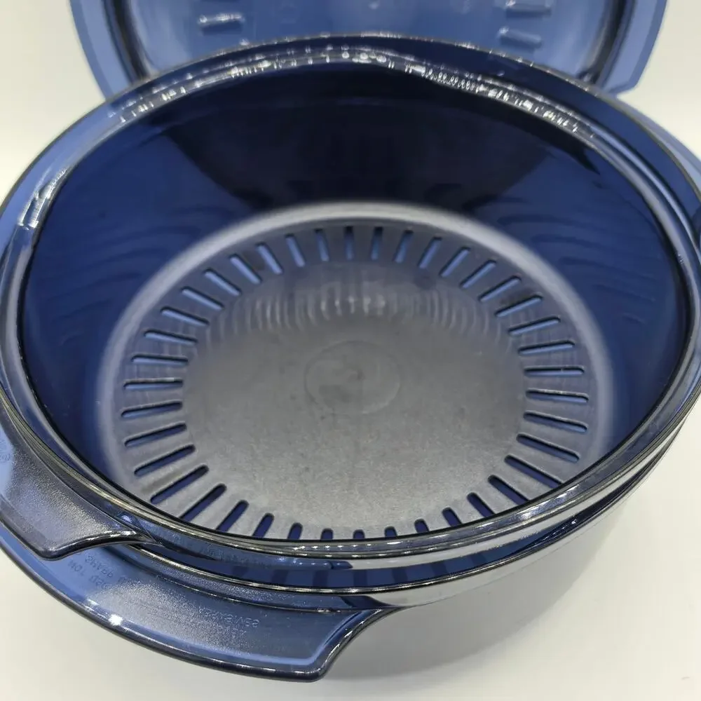 Tupperware Tupperwave Microwave Stack Cooker Steamer 3-Piece Set Blue